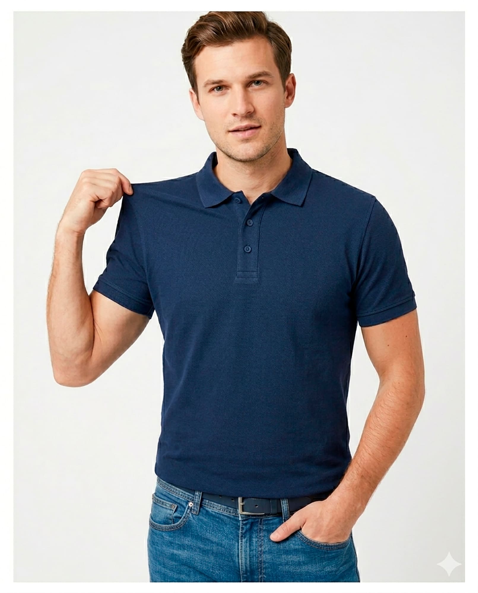 Polo HN Elastic Cotton 220gr/m² - Azul Navy - Imagen 3