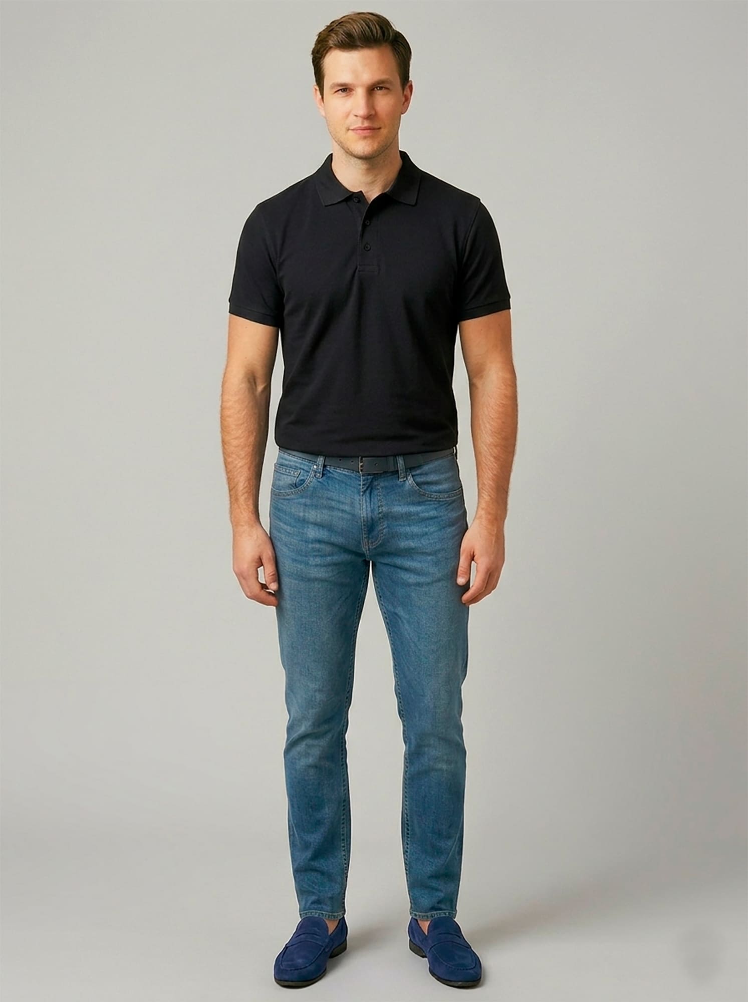 Polo HN Elastic Cotton 220gr/m² - Negro - Imagen 2