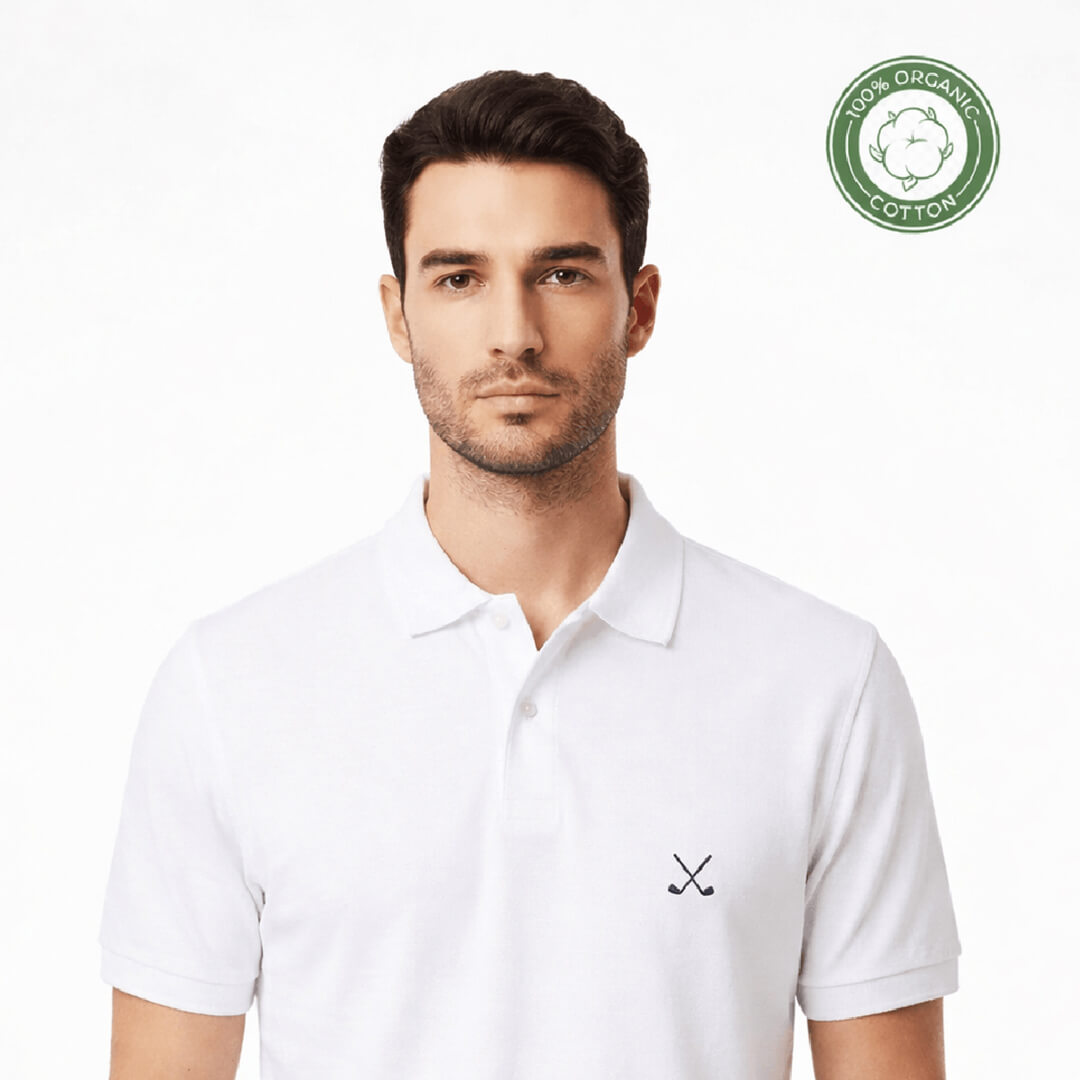 Polo HN EcoBoss 100% Algodón Orgánico 210g/m² - Blanco