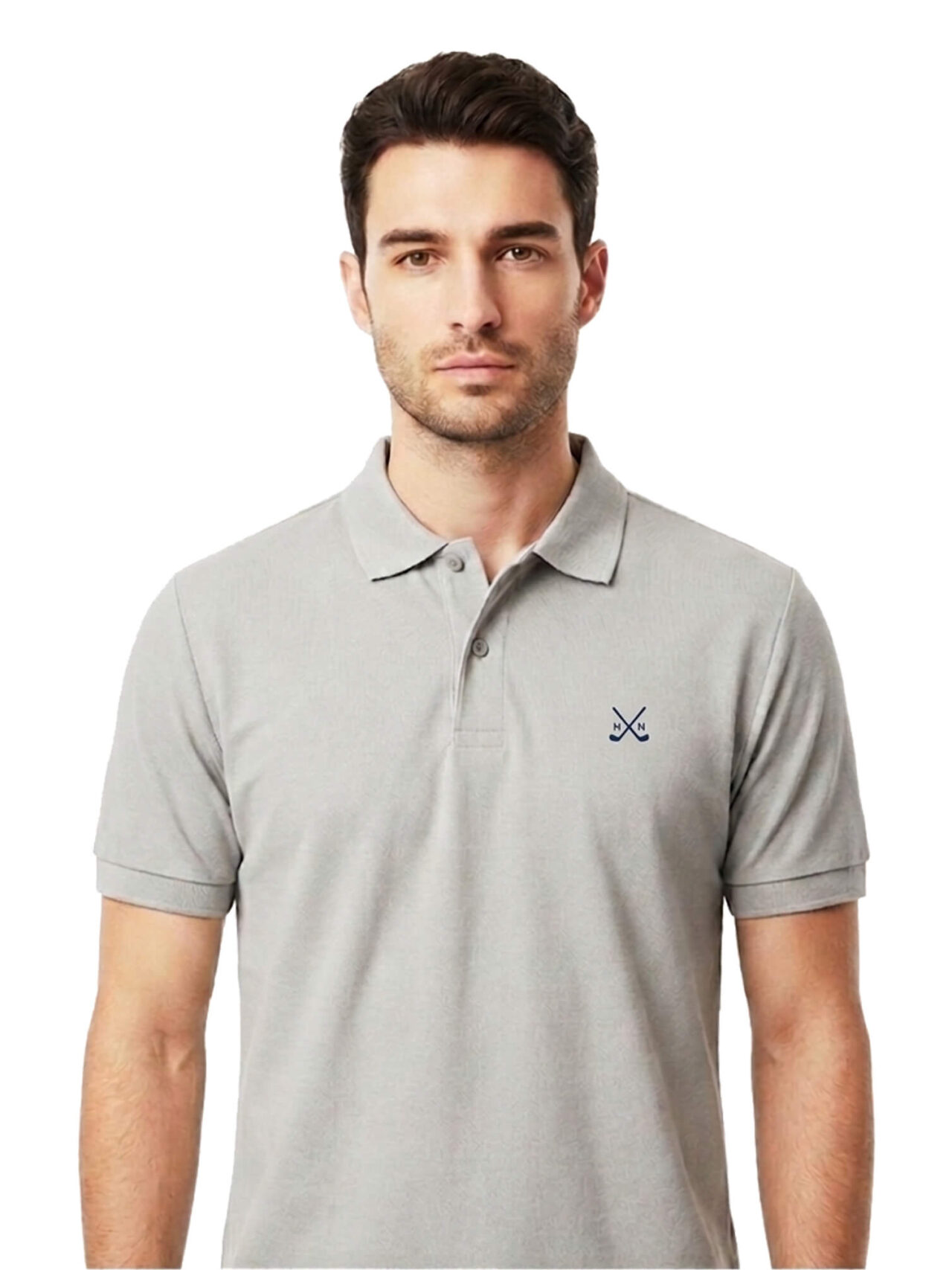 Polo HN Cotton Club 180 Gris - 100% Algodón Piqué Ringspun