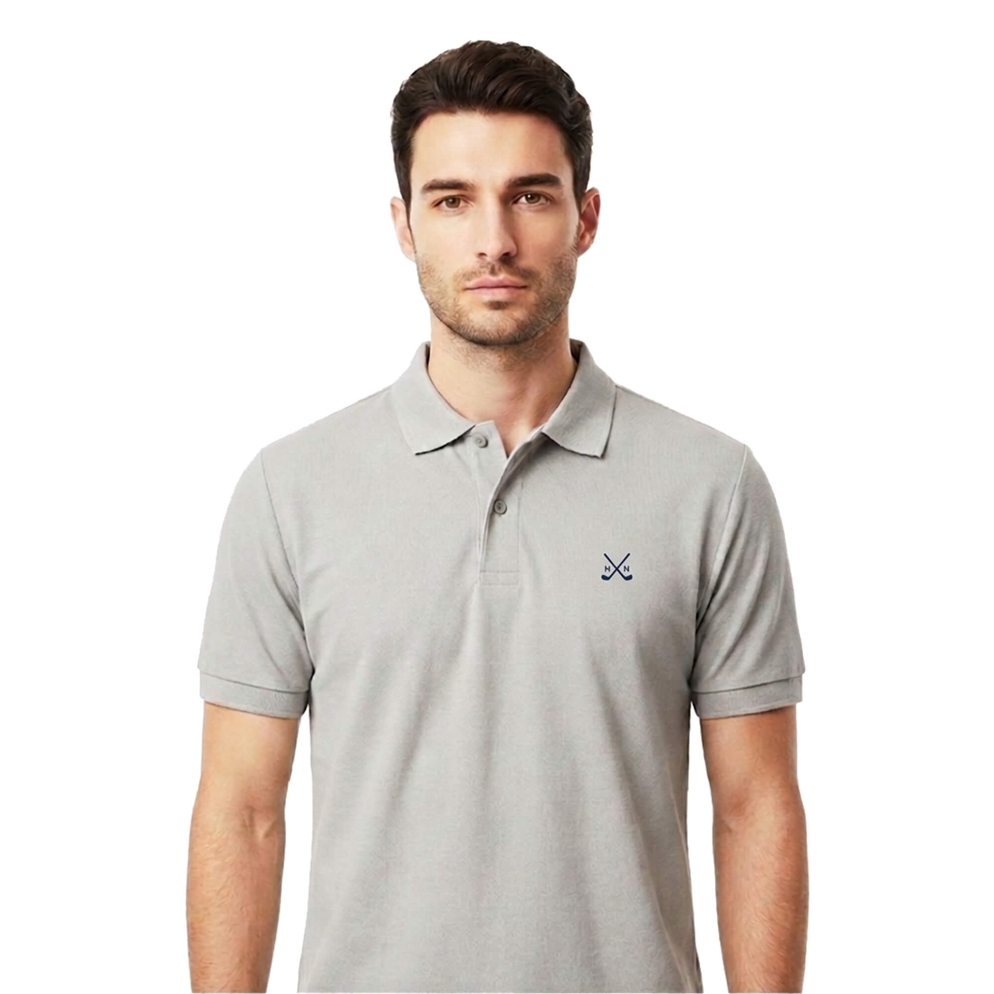 Polo HN Cotton Club 180 Gris - 100% Algodón Piqué Ringspun