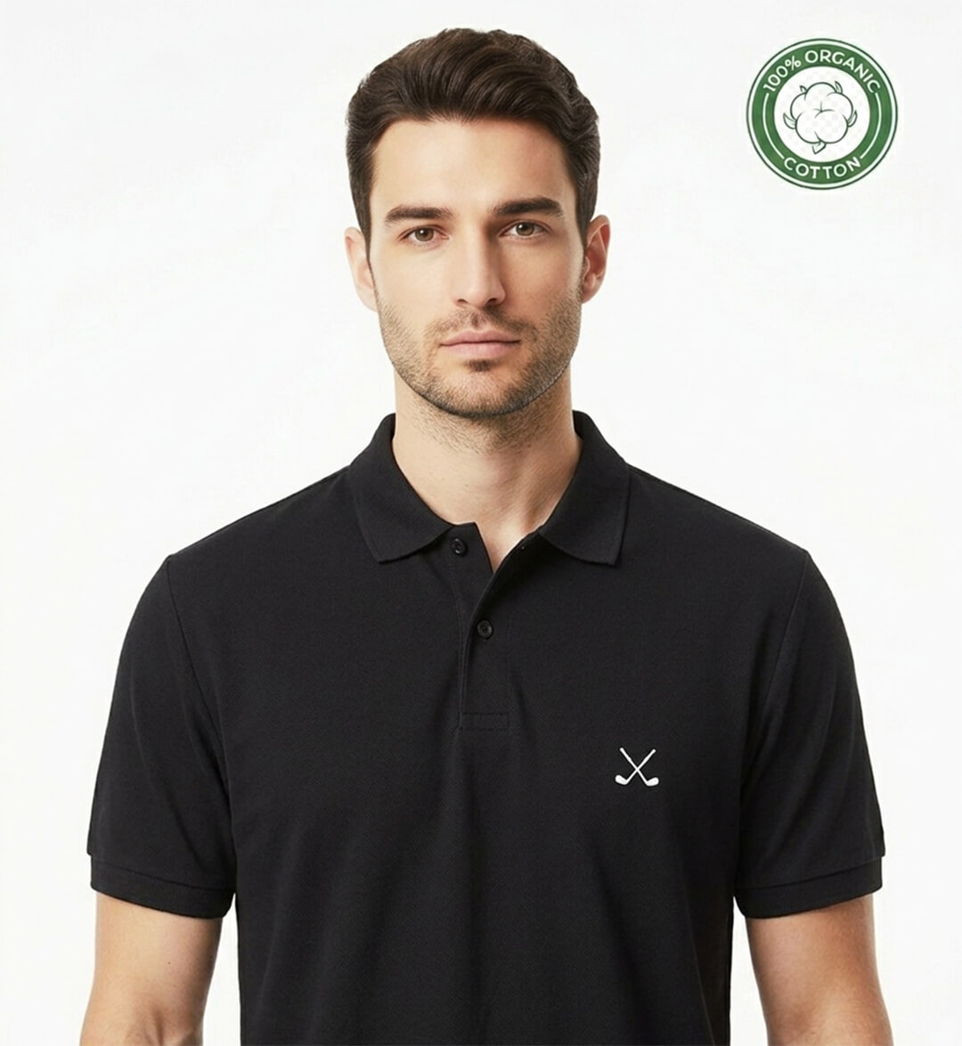Polo HN EcoBoss 100% Algodón Orgánico 210g/m² - Negro